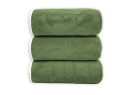 Toalha de Banho de Coral Fleece para Adultos, Macia e Altamente Absorvente, 3 Peças,verde Militar,70x140cm GERTIZ