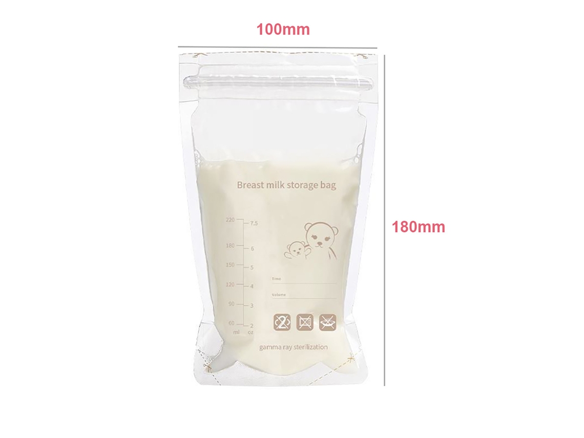 Primerox sacos de Armazenamento de Leite Materno Cmbear 220ml Esterilizados Bpa Free 50pcs