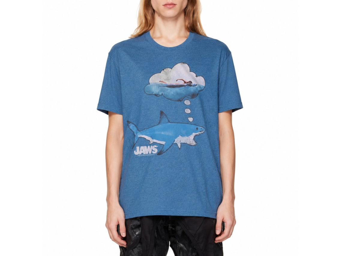 Rockinstone Jaws Movie Dreamy Snacks Heather Indigo Adult T-shirt Size:m