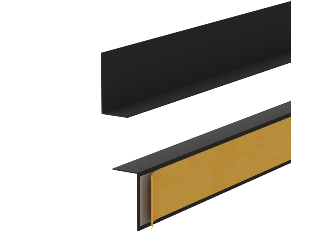 Quest Rodapé Pvc 30x30 Mm Rígido Autoadesivo Resistente Uv, 275 Cm, Preto