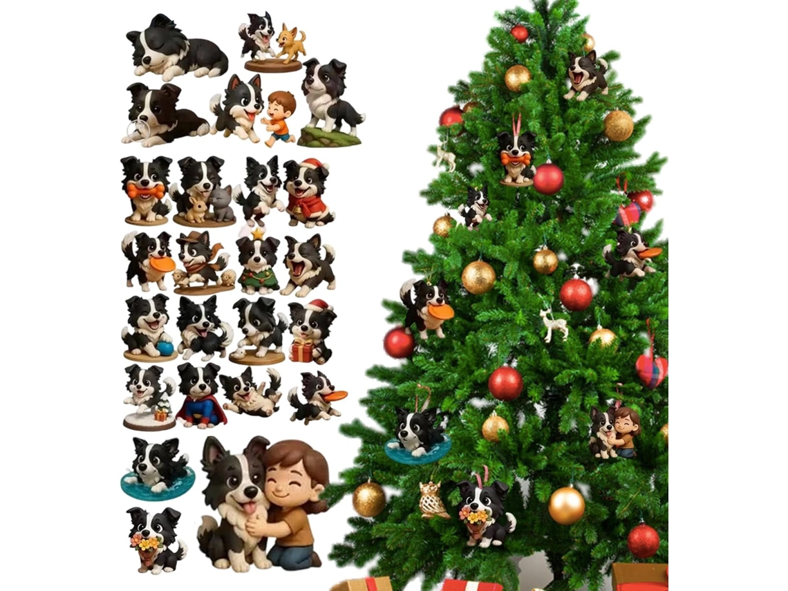 Calendário Do Advento, Miniaturas 2d De Cachorros Em Acrílico Para O Do Com Contagem Regressiva De Fofos