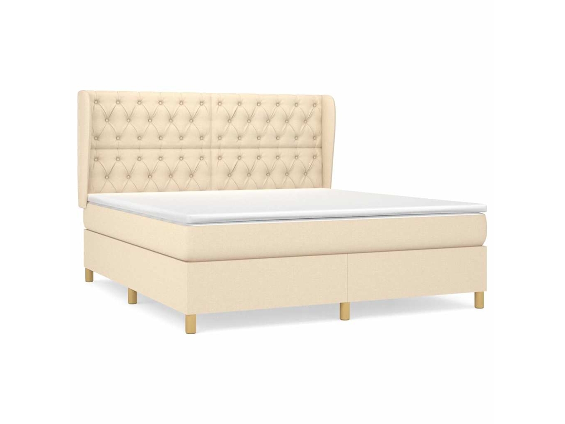 Box Spring Bed, Box Spring Beds Vidaxl Creme Tecido (160 X 200 Cm)