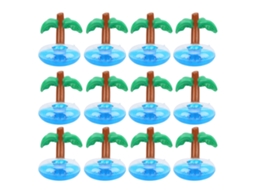 Primerox 12pcs Suporte para Bebida Inflável de Árvore de Côco para Piscina e Festa de Praia