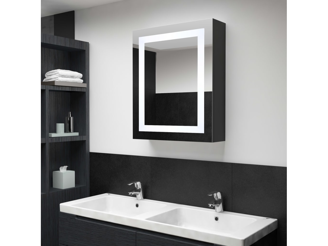 Vidaxl Armário Espelhado Para Casa De Banho Com Led 50x13x70 Cm