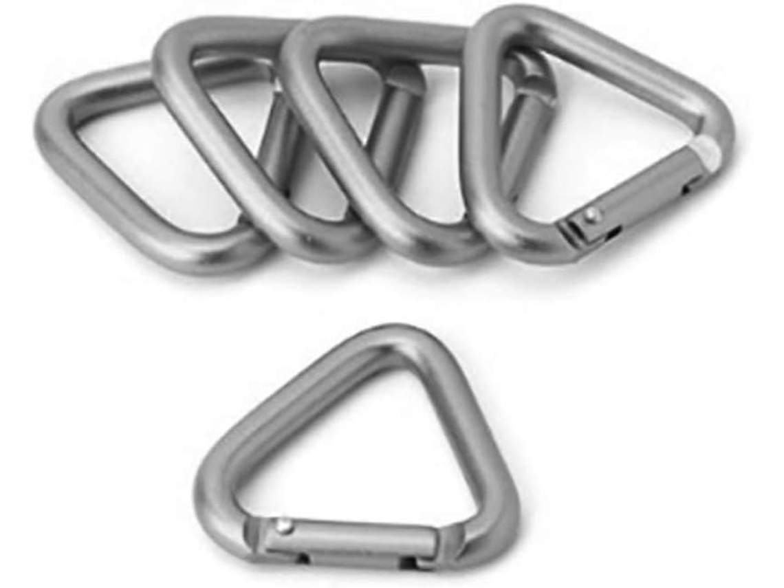 Conjunto De 4 Mosquetões Triangulares Em Liga Alumínio Para Camping,