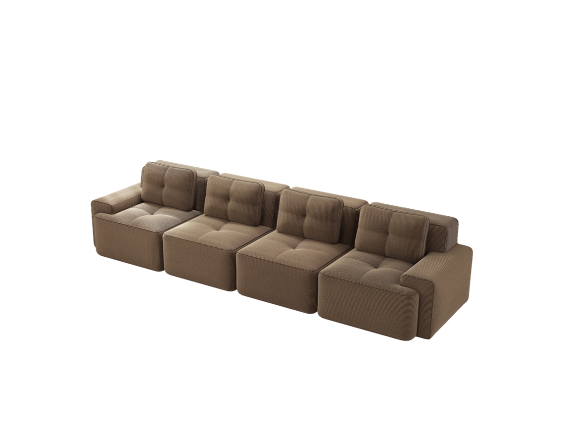 Sofá modular boneless de 2 lugares, concha, almofadas, sala, apartamento ORBITRA COMMERCE