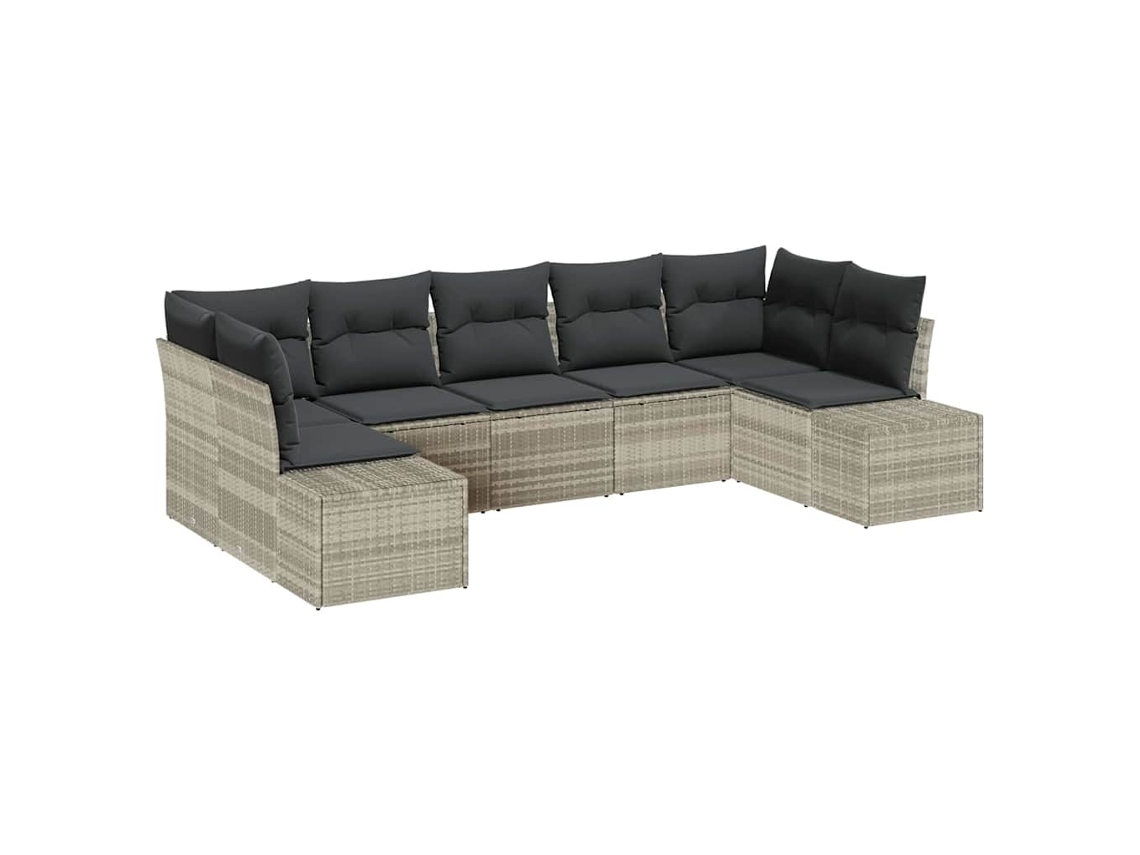 Maison Exclusive - Conjunto De Sofá De Jardim 7 Pcs Cinzento-claro