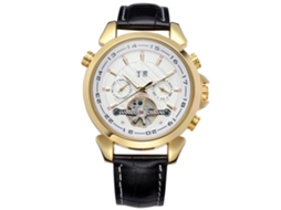 Reloj Automático Mecánico Hombre Impermeable Forsining (dial Blanco Caja Oro)