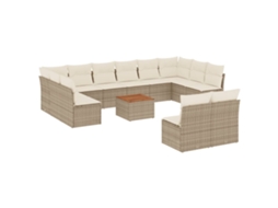 Garden Sofa Set, Garden Sofa Sets Vidaxl Bege Rattan / Vime (n/a)