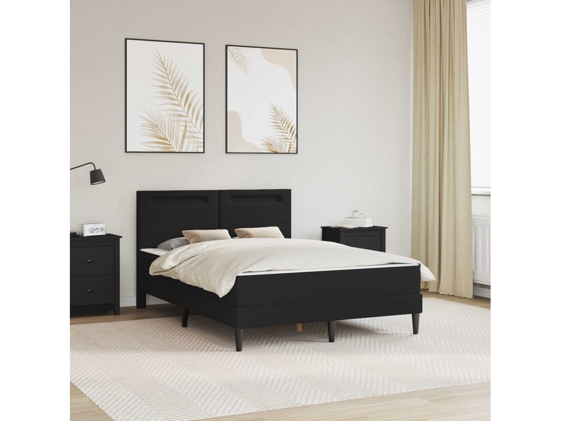 Vidaxl Estrutura Da Cama Preto 120 X 200 Cm Couro Sintético