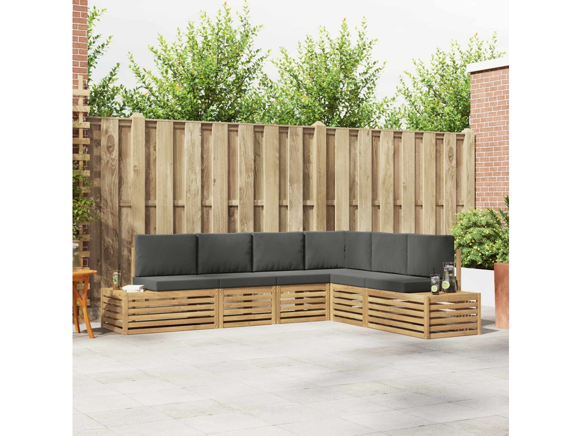Vidaxl Conjunto De Sofás Para Exterior 6 Peça Branco E Antracite