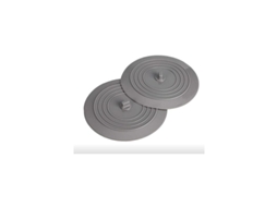 Conjunto de 2 Tampões de Silicone Redondos para Pia, Aprovados Pela Fda para Contato com Alimentos, com 15 Cm de Diâmetro, na Cor Cinza. AQUAFORGE