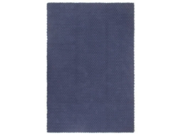 Vidaxl Tapete Retangular Natural 160x230 Cm Algodão Azul Marinho