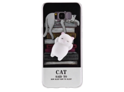 Capa de Silicone para Samsung S8 Plus com Estampa de Gato EOOCOO