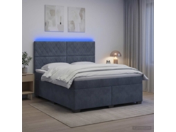 Vidaxl Cama Box Spring Com Colchão Cinzento-escuro 160 X 200 Cm Veludo