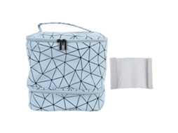 Organizador de esmaltes para viagem com alça, para 30 frascos, dois litros, azul.