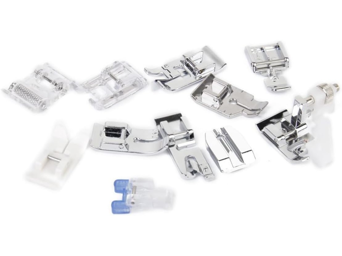 Pedal De Máquina De Costura Prateado, 11 Peças De Reposição Em Metal E Plástico.