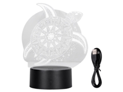 Lâmpada LED 3D de tartaruga marinha com toque de 7 cores e USB, ideal como presente para crianças