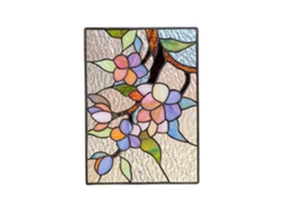 Painel de Vidro com Vitral Cardinal para Decoração de Parede | S/MARCA