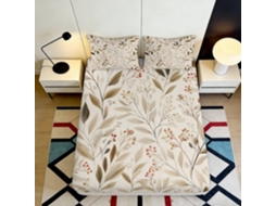 Conjunto de Cama com Folhas Botânicas em Microfibra Fronha 200x25cm