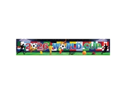 Bandeira Da Copa Do Mundo De Futebol 2026, 300x50cm - Painel Fundo Com Bandeiras Internacionais Para Festas Futebol, Bares E Decoração Casa