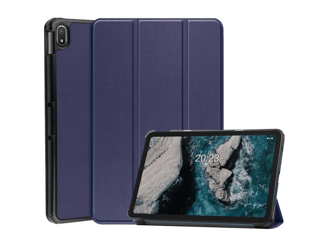 Capa de couro texturizada Custer da Webake para tablet Nokia T20 (tripla)