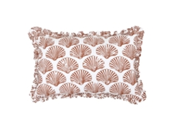 Cushion Retangular De Algodão Com Estampa De Concha Terracota 38x58 Cm