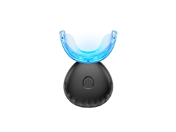 Dispositivo portátil de clareamento dental com LED, 3 modos: luz vermelha, luz azul, luz vermelha e azul, preto.