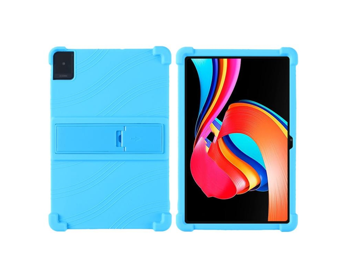 Capa De Silicone Anti‑choque Halinuia Com Suporte, Cor Azul‑celeste Para Tablet Tcl Tab 10l Gen 2