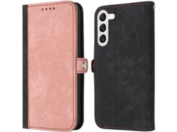 Correia Slots para Samsung Galaxy S23 HONGWE. Magnética com Porta-Cartões Rosa