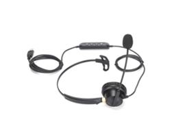 Fone de Ouvido Mali para telefone, mono, USB, microfone, controle de áudio, escritório