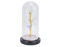 Adorno Rosa Led com Base Preta Presente Dia Namorados Aniversário