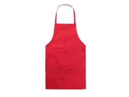 Delantal Plano com Bolsos para Cozinha Chef Artesanal Assado Adulto de Poliéster Rojo