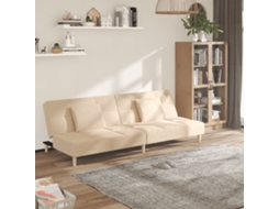 Sofá Cama Sofá Conversível Duas Lovely Home Madeira Tecido Bege (200x84.5x69cm)
