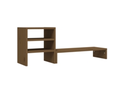 Suporte para Monitor VIDAXL 81x20x30 cm pinho maciço castanho mel
