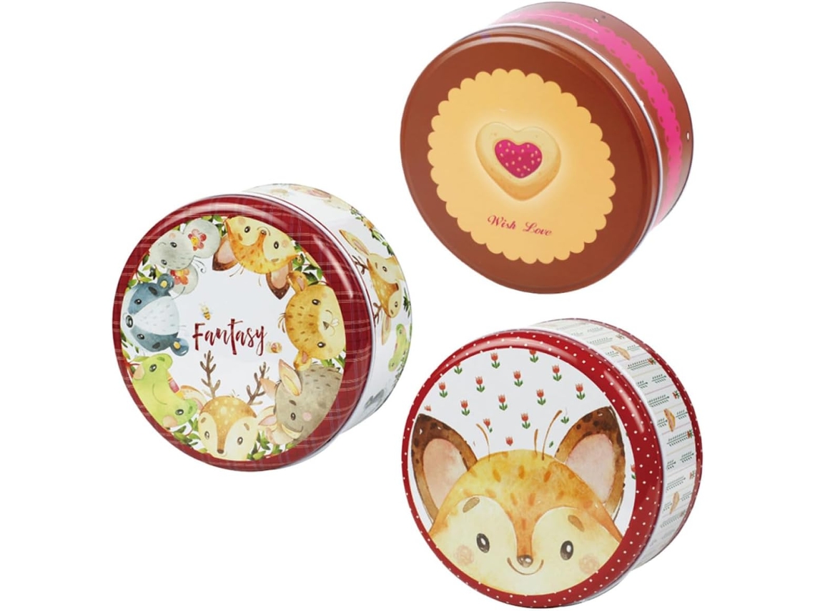 Conjunto De 3 Latas Amarelas Para Biscoitos E Doces, Design Compacto E Acabamento Refinado.