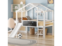Cama Sótão 90x200 Com Escada Escorregador E Quadro