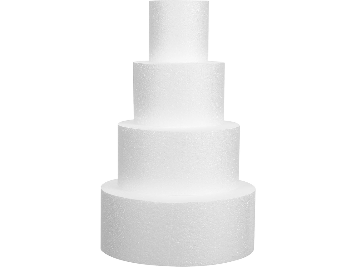 Conjunto de 4 formas redondas de espuma para bolo, suaves e multiuso.