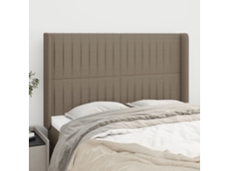 Vidaxl Cabeceira Cama Abas Tecido 147x16x118/128 Cm Cinza-acastanhado