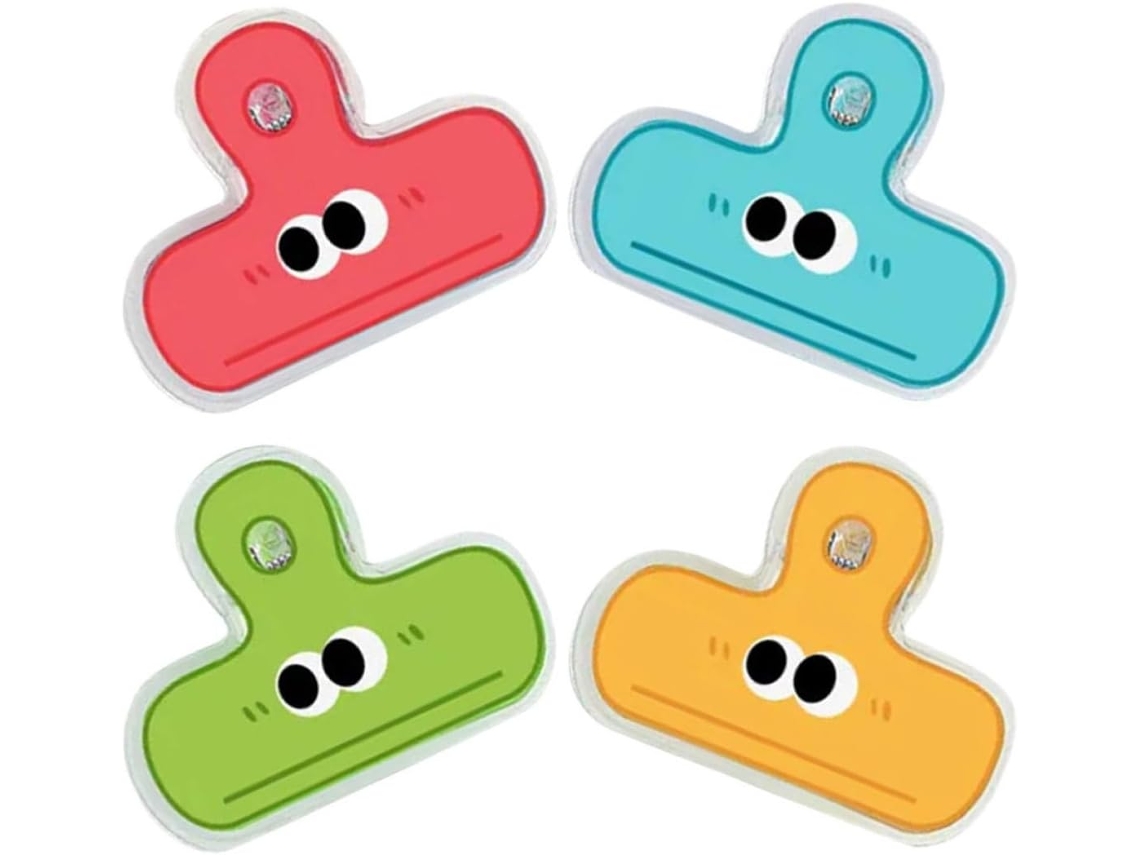 Clips De Papel Multifuncionais Ciieeo Com Design Olho Desenho Animado, 4 Unidades Em Plástico Pp Para Organizar