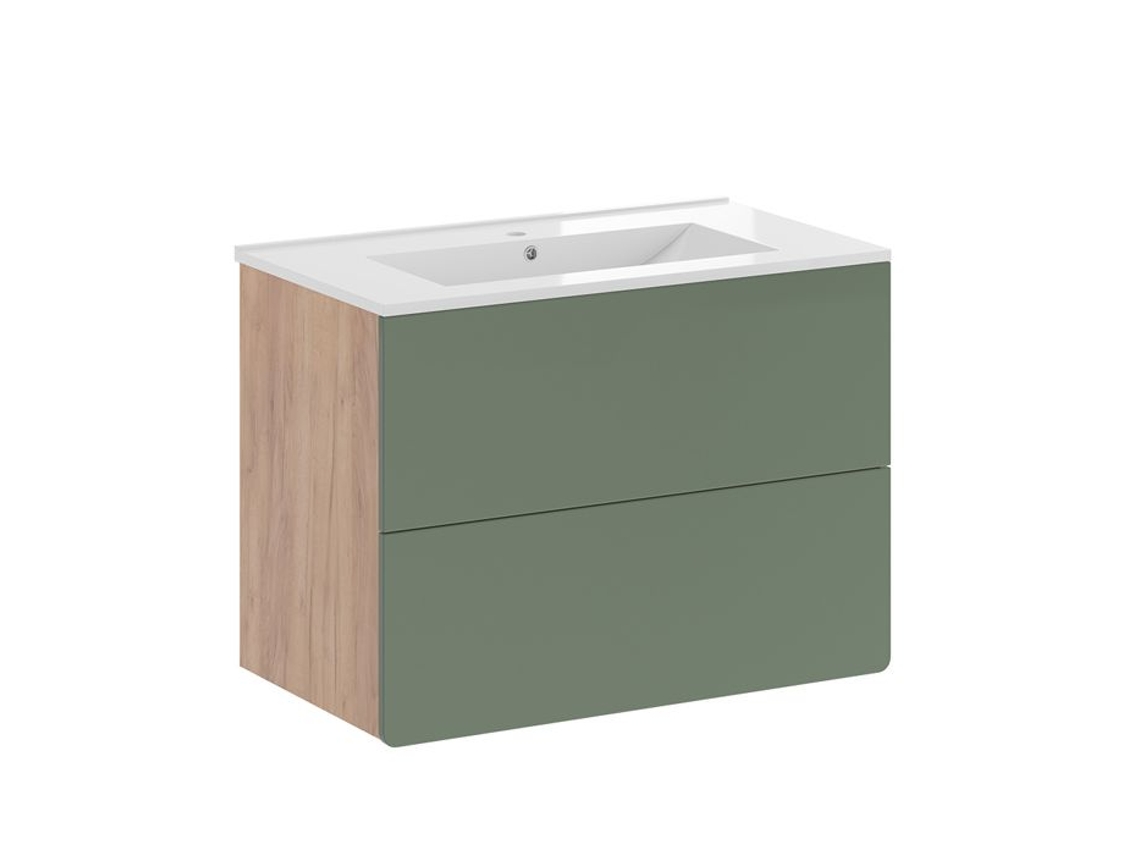 Meubles De Banheiro Izan, 2 Peças, Força De Ouro Carvalho/verde, Vicco