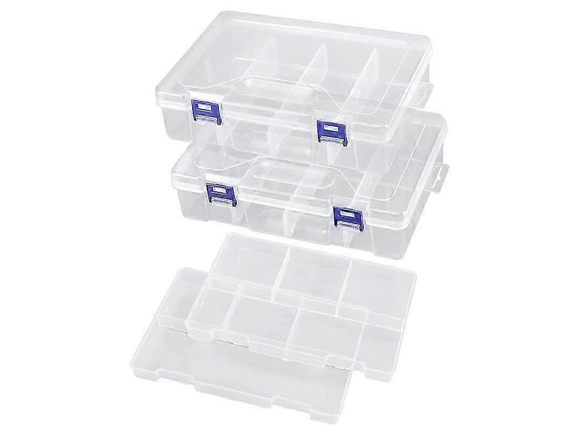 Caixa De Pesca Tackle Box, Conjunto Com 2 Compartimentos, Transparente. Hengjian