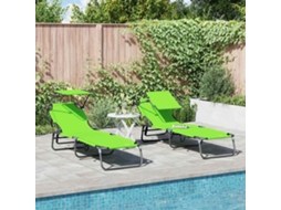 Vidaxl Espreguiçadeira Dobrável 2 Pcs Verde 190 X 57 X 81 Cm Oxford