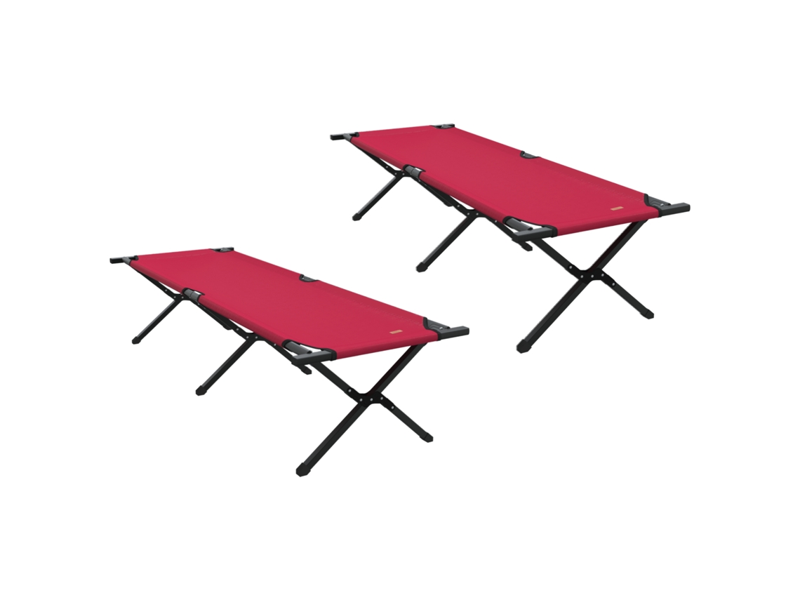 Conjunto 2 Cama Dobrável Vidaxl Vermelho Oxford (193 X 69 X 45 Cm)
