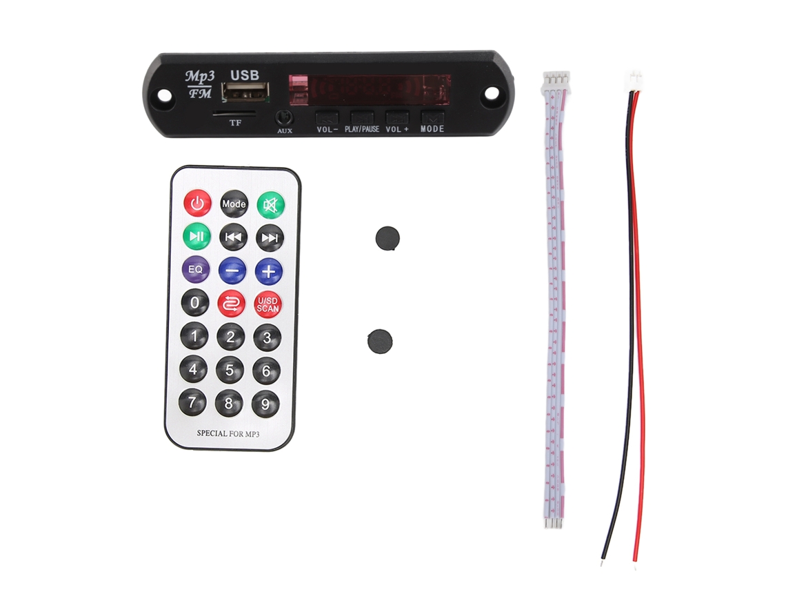 placa Decodificadora Bluetooth Mp3 com Controle Remoto Ajuste de Volume Módulo Hands Free