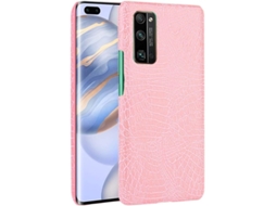 Capa Textura Crocodilo Pcpu para Honor, Huawei Honor 30 Pro HONGWE. Anti-Choque Rosa