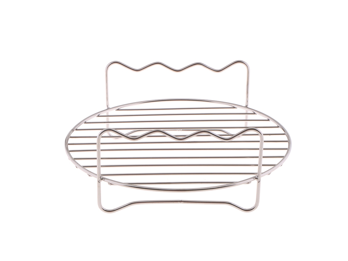 Kit De Grelha Dupla Para Fritadeira A Ar Com 3 Espetos, Suporte De Aço E Grelha De Camada Dupla
