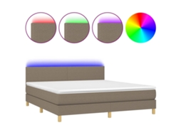 Box Spring Bed, Box Spring Beds Vidaxl Cinzento-acastanhado Tecido (160 X 200 Cm)