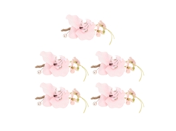 5 Botões de Lapela Artificial para Noivo Flor de Casamento Elegante Reutilizável Rosa 10x10cm