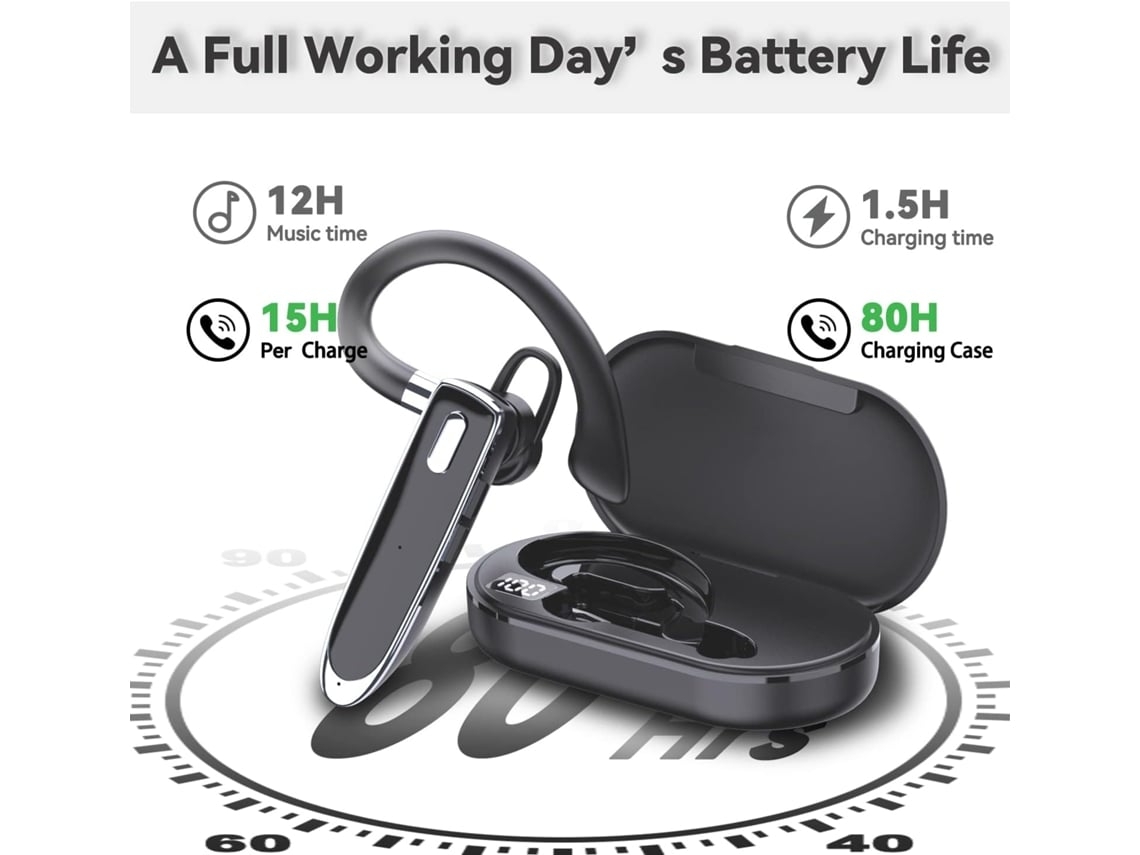 Auriculares Sem Fios Único Mãoslivres Intraauricular Carga NISSGU Bluetooth